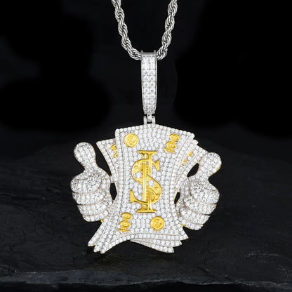 TUHE Unisex High Quality D VVS Moissanite Bracelet  Iced Out Hang Hip Hop Pendant For Men Hip Hop Jewelry Gifts