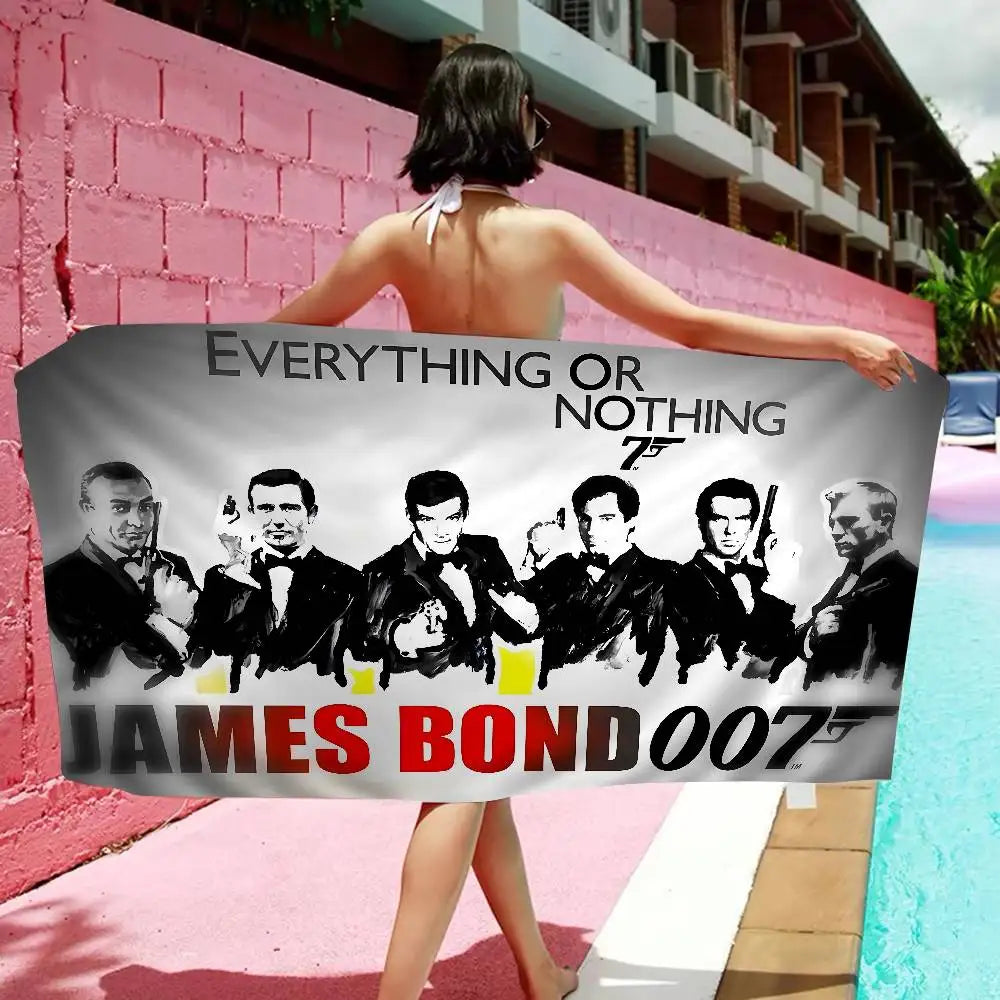 British Legend J-James B-Bond 007 Beach Towel Colorful Bath Towels For Girl Microfiber Quick Custom Sand Free Beach Yoga Spa