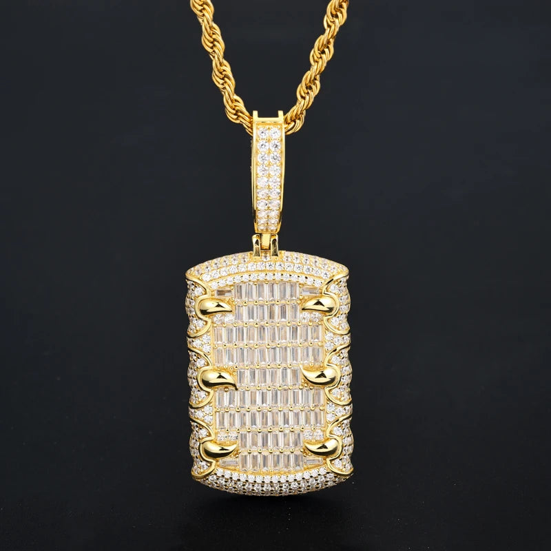 TUHE Unisex High Quality D VVS Moissanite Bracelet  Iced Out Hang Hip Hop Pendant For Men Hip Hop Jewelry Gifts