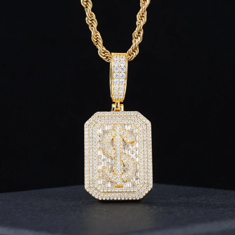TUHE Unisex High Quality D VVS Moissanite Bracelet  Iced Out Hang Hip Hop Pendant For Men Hip Hop Jewelry Gifts