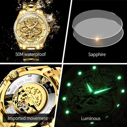 OUPINKE 3276 Men's Watch Top Brand Luxury Dragon Automatic Wrist Watches Tungsten Steel Waterproof Mechanical Watch For Men