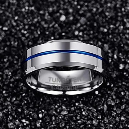 Blue Tungsten Ring – Bond Edition