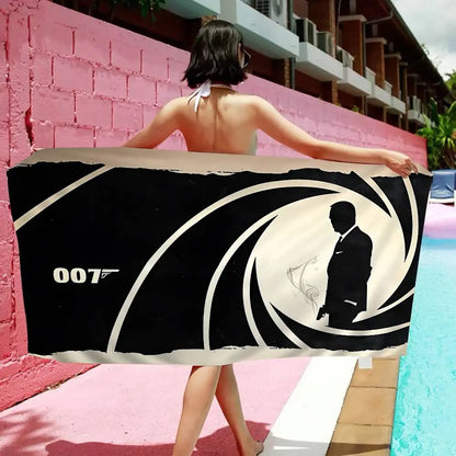 British Legend J-James B-Bond 007 Beach Towel Colorful Bath Towels For Girl Microfiber Quick Custom Sand Free Beach Yoga Spa